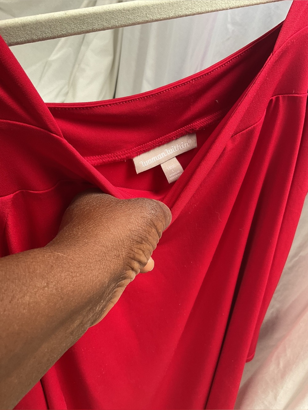Woman Within Vibrant Red Drape Knit Top